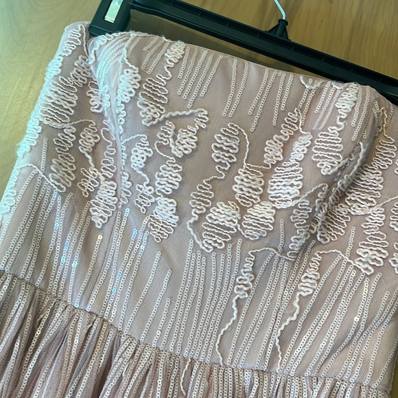 Bebe Pink Embellished Strapless Dress - Picture 3 of 4